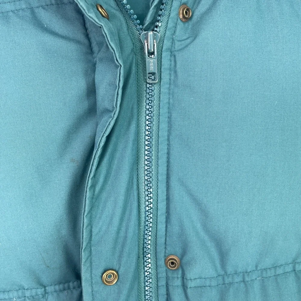 Vintage 90s Cabela's Quilted Down Parka Full Length Long Women's L‎ Hooded Teal